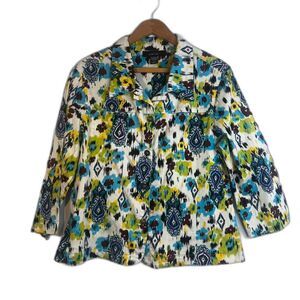 Kaktus Southwestern Print‎ Lightweight Jacket Maximalist Cotton Bold Size Large